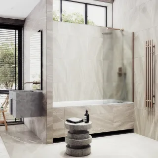 Шторка на ванну MaybahGlass MGV-93-2ш 70см бронза