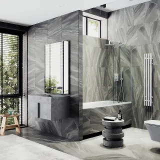 Шторка на ванну MaybahGlass MGV-126-1у 44см белый