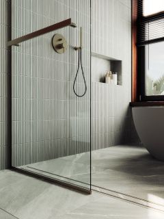 Душевая перегородка MaybahGlass MGD-726-2у 79см бронза