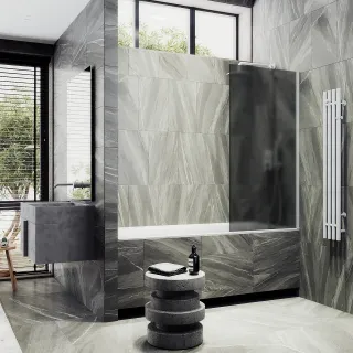 Шторка на ванну MaybahGlass MGV-86-1ш 60см белый