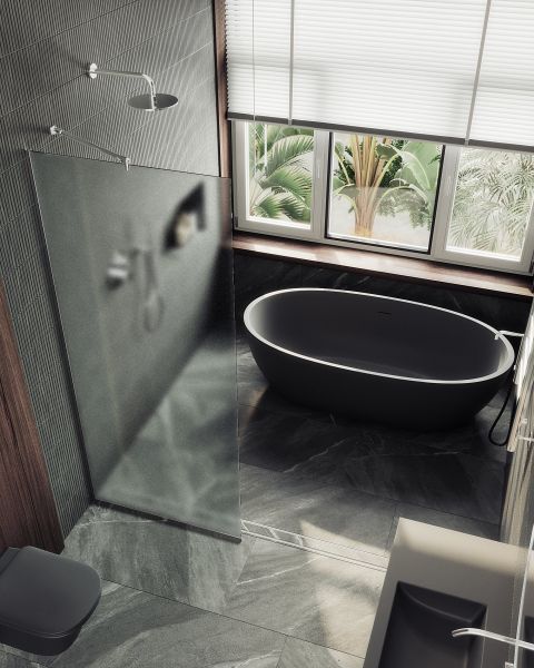 Душевая перегородка MaybahGlass MGD-700-5у 79см хром матовый