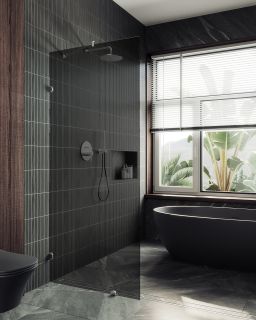 Душевая перегородка MaybahGlass MGD-274-4 79см хром глянцевый