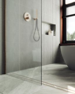 Душевая перегородка MaybahGlass MGD-700-2ш 79см бронза