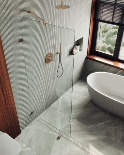 Душевая перегородка MaybahGlass MGD-259-2 79см бронза