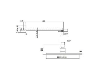 Верхний душ, хром Romano BelBagno ROM-SLD-CRM