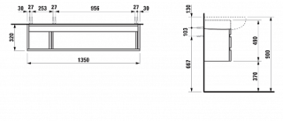 Тумба под раковину Laufen Ilbagnoalessi one 4.2436.0.097.630.1
