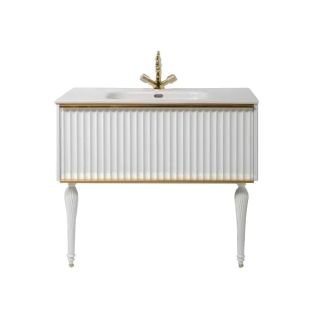 Тумба под раковину Armadi Art Vallessi Avangarde Canale 100см белый/хром 843-100-WCR