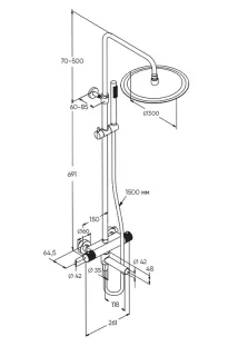 Душевая стойка Milleau Tissage ML8075BKS.DT-CR хром
