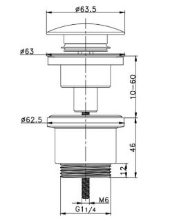 Донный клапан для раковины Raglo R600.01.09 графит
