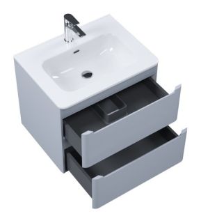 Подвесная тумба с раковиной IDDIS Edifice EDI60L0i95K 60см светло-серый