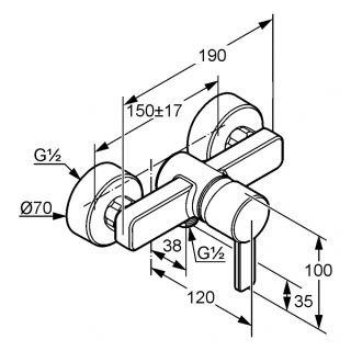 Смеситель для душа Kludi Zenta хром 388700575