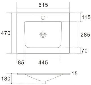 Раковина керамическая Art&Max 60см AM7117-60