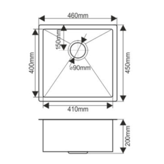 Мойка D4645HB Melana ProfLine 1,2/200 графит