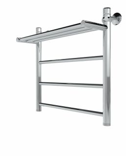 Полотенцесушитель водяной Indigo Line LLSHW50-50P с полкой 50x50 см хром
