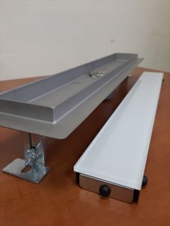 Душевой трап ALMAes Laguna LG80WH 80см белое стекло