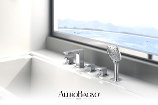 Смеситель на борт ванны с душем AltroBagno Lamberto 020101 Cr хром