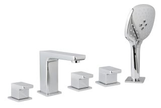 Смеситель на борт ванны с душем AltroBagno Lamberto 020101 Cr хром