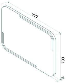 Зеркало с подсветкой Continent Raison ЗЛП1268 с сенсорным выключателем 90см
