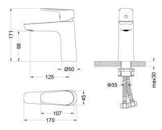 Комплект для ванны Aquatek Бетта AQ1130CR 3 в 1 AQ1110CR+AQ1140CR+AQ2013CR хром