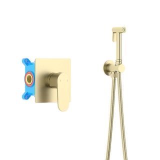 Гигиенический душ со смесителем Aquatek Оберон AQ1219BG шлифованное золото