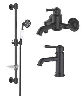 Комплект для ванны Aquatek Классик AQ1530MB 3 в 1 AQ1510MB+AQ1540MB+AQ2020MB чёрный матовый