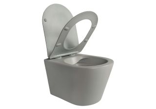 Унитаз подвесной Aquatek Вега AQ1905-MG безободковый с сиденьем Soft Close серый матовый