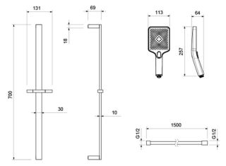 Комплект для ванны Aquatek Либра AQ1630MB чёрный матовый