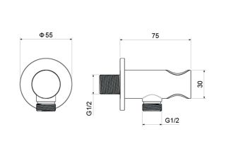 Шланговое подсоединение Aquatek AQ2464BG шлифованное золото
