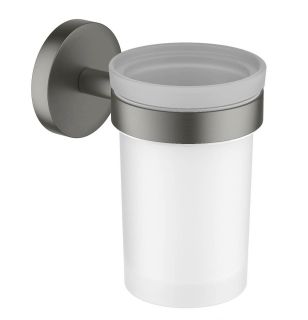 Стакан с держателем Aquatek Европа AQ4104BGM шлифованный чёрный хром