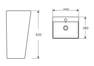 Раковина напольная Aquatek Optima Square AQ4401-00 44 см белый