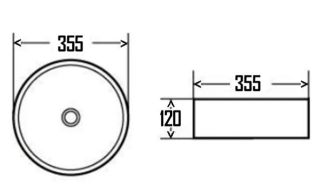 Раковина AQUAme AQM5012 35см белый глянцевый