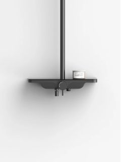 Душевая стойка AQUAme AQM8002B со смесителем чёрный матовый