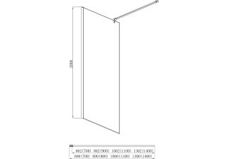 Душевая перегородка Aquatek Walk in с держателем AQ WIW 14020BL 140 см чёрный матовый