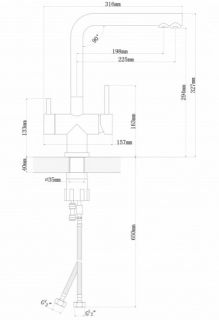 Смеситель для кухни Florentina Арес с подключением под фильтр мокко