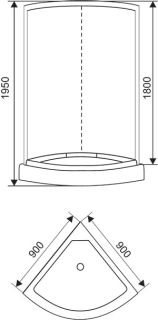 Душевой уголок ARCUS AS-301-9 90x90 см