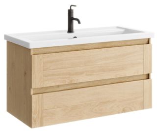 Подвесная тумба под раковину Aqwella Astrid AST0110DD 100см дуб давос