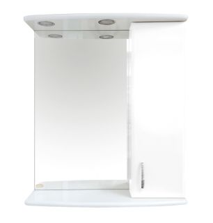 Зеркальный шкаф с подсветкой Misty Астра 60см правый белый