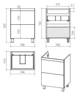 Напольная тумба под раковину Misty Атлантик 60 см белый