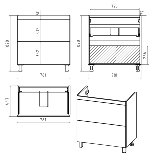Напольная тумба под раковину Misty Атлантик 80 см белый