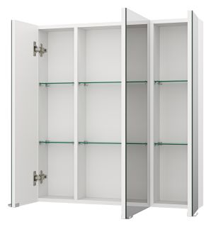 Зеркальный шкаф Misty Аура 75см белый