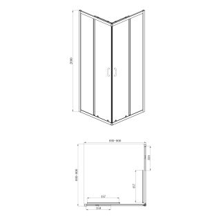 Душевое ограждение AZARIO AZ-ND1142 900 Black 900х900х2000