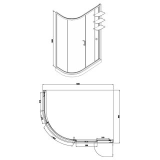 Душевое ограждение Azario VICTORIA AZ-NNQ2131-1-L 900
