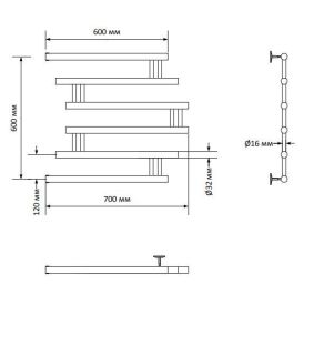 Полотенцесушитель водяной Indigo Zip FZW60-60 60x60 см хром