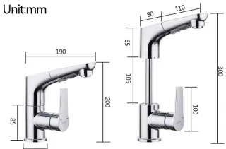 Смеситель для раковины с выдвижным изливом Gappo G1299 хром
