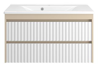 Подвесная тумба под раковину Brevita Balaton BAL-06100-03-012Я 100см белый/бежевый