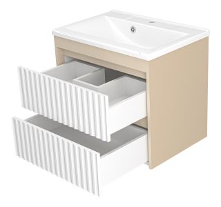 Подвесная тумба под раковину Brevita Balaton BAL-06065-03-012Я 65см белый/бежевый
