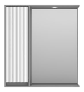 Зеркальный шкаф с подсветкой Brevita Balaton BAL-04075-01-01Л левый 75см белый/серый