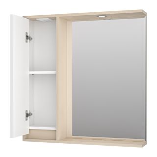 Зеркальный шкаф с подсветкой Brevita Balaton BAL-04080-03-01Л левый 80см белый/бежевый