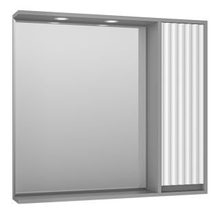 Зеркальный шкаф с подсветкой Brevita Balaton BAL-04090-01-01П правый 90см белый/серый