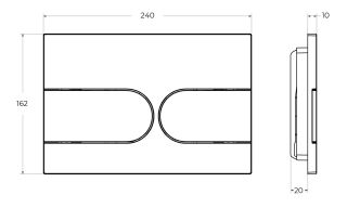 Кнопка смыва BelBagno BB-11-NERO.M, черный матовый